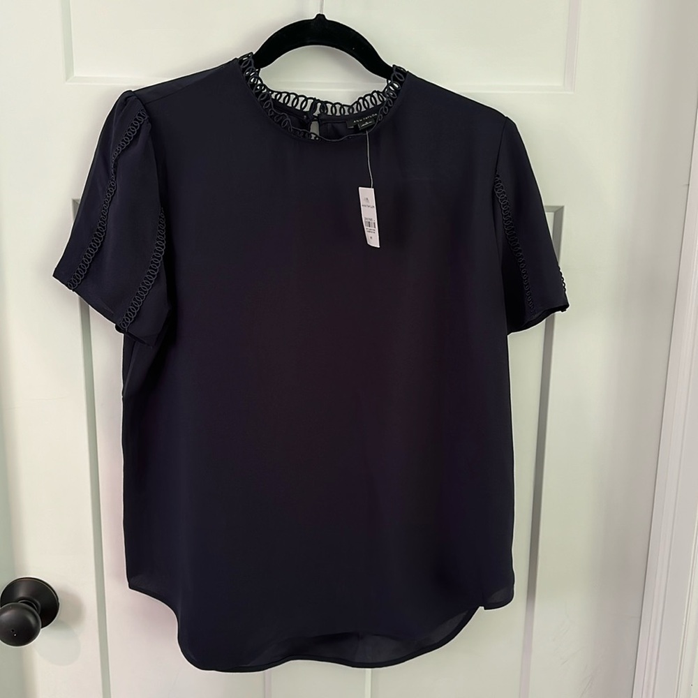 Ann Taylor Navy Top, NWT